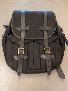 Vintage Filson Twill Rucksack Backpack with Leather Sraps